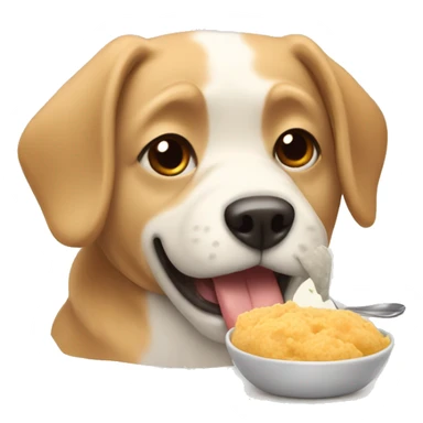 A dog eating fufu sticker