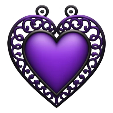 goth heart with purple lace and black filigree sticker