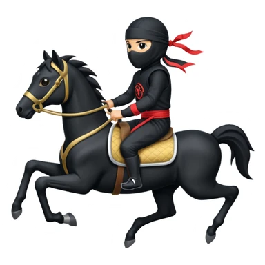 ninja riding horse wearing racing cloth black sticker