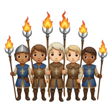 les villageois qui certains ont des fourches + torches sapé en moyen age sticker