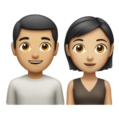 asian boy and asian girl sticker
