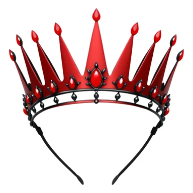 Black and red gothic thorny tiara crown ear piece headband  sticker