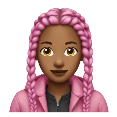 Girl with box braids and pink coat  sticker
