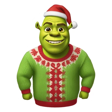 Shrek in a holiday sweater  sticker