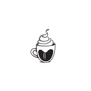 hand-drawn doodle of a cappuccino cup with steam and foam sticker