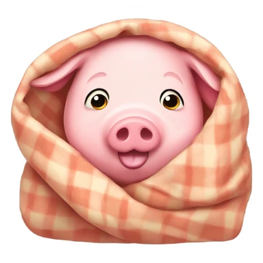 Sleepy pig in a blanket  sticker