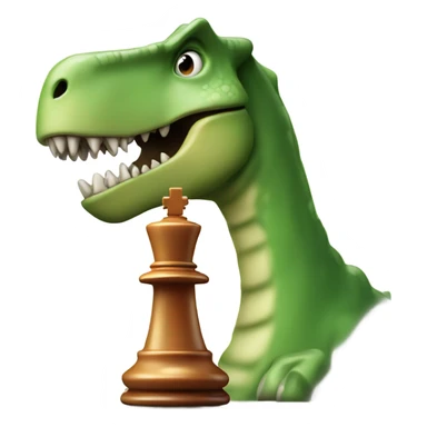 dinosaur holding a chess piece in its paw sticker