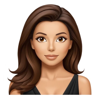 Eva Longoria emoji, radiant skin, flowing brunette hair, L'Oréal beauty campaign, chic and modern sticker