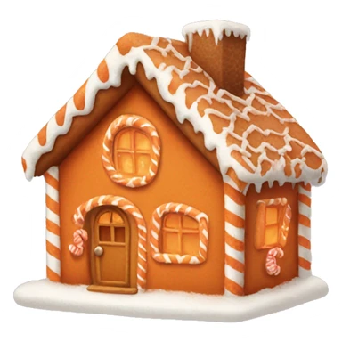 Cosy orange gingerbread house  sticker