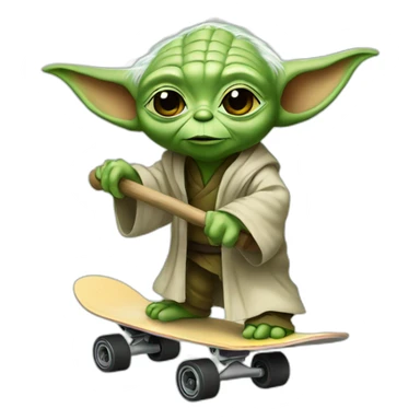 Yoda with skateboard  sticker
