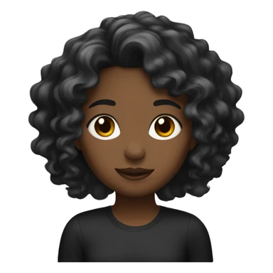 Girl with blak and wavy hair sticker