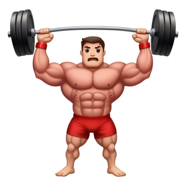 Slab of steak with big muscles lifting weights  sticker