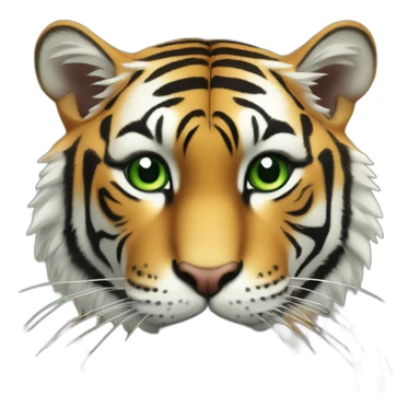 Chat tigre avec les yeux vert qui rigole sticker