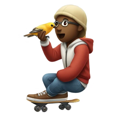 patineta comiendo pájaro en una canción sticker