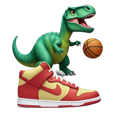 Dinosaur wearing Nike dunk shoes sticker