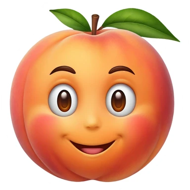 A smiling peach sticker