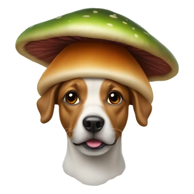 Dog with a mushroom hat sticker
