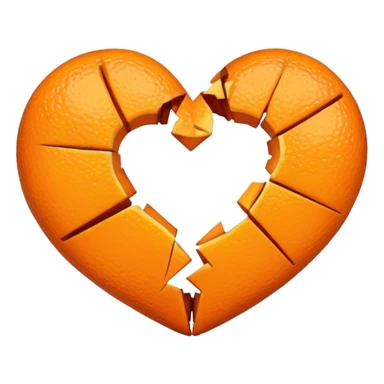Broken orange heart sticker