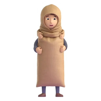 man with burlap sack over head full body sticker