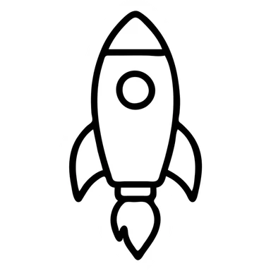 outlined rocket icon sticker