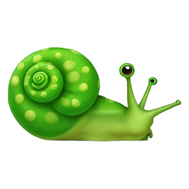 Snail wearing peas sticker
