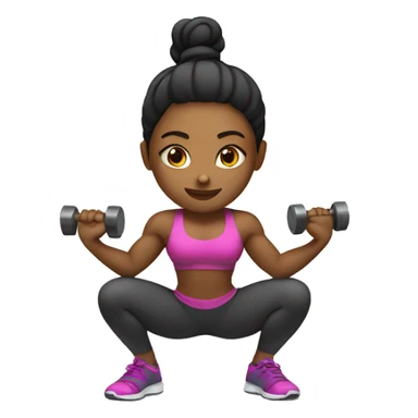 Girl squatting weights sticker