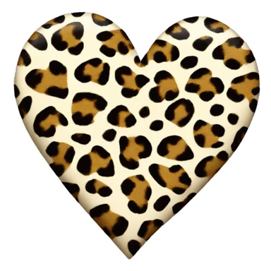 Leopard print heart  sticker