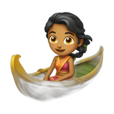 Girl from kerala in a snakeboat sticker