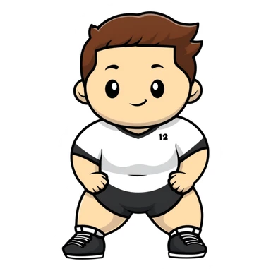 athlete with white skin and curvy brown hair sticker