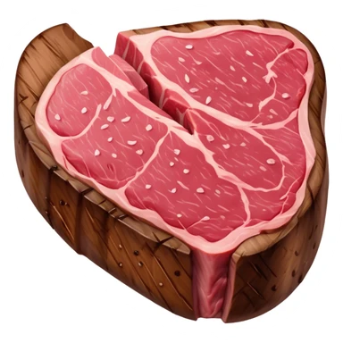 Cinematic thick-cut steak, perfectly seared with grill marks, a juicy pink center, rich and savory, warm glow, sizzling and mouthwatering, highly detailed and appetizing. sticker