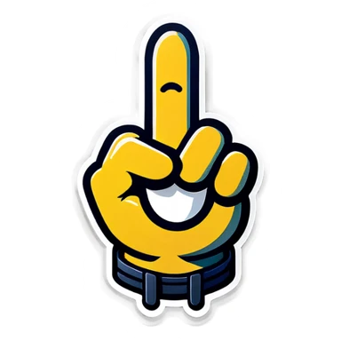 middle finger with smiling emoji  sticker