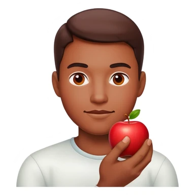 Man with an apple sticker
