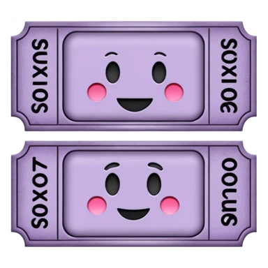 Pale Purple colored 1 Signed ticket  sticker
