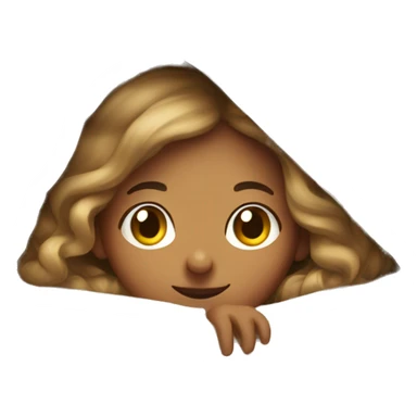 little girl under bed covers sticker