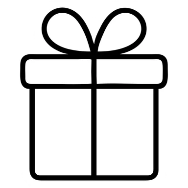 gift box icon, simple and clear, minimal details, suitable for use as an icon, clean lines, minimalistic style, easily recognizable, flat design, simple ribbon, modern icon aesthetic, outlined, minimal color, designed for icon use sticker