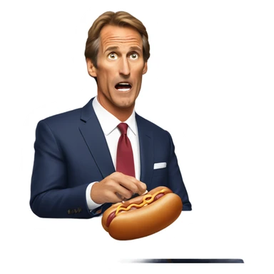 Chris collinsworth eating a sausage sticker