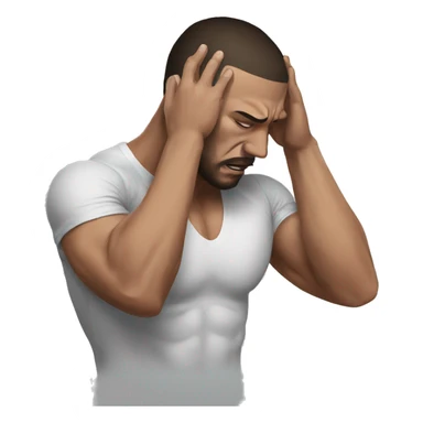 mma fighter holding his head in pain sticker