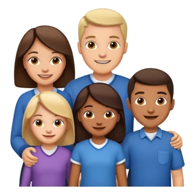 an american couples with 3 children in the age of school sticker