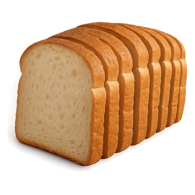 realistic sliced loaf of bread, soft inside, detailed texture sticker