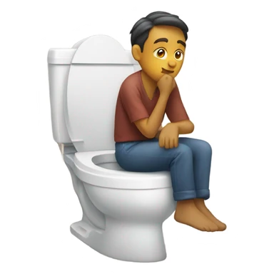 Sitting on toilet sticker