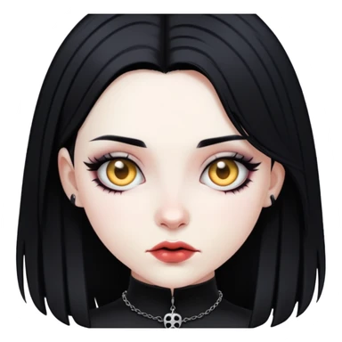 pale skin goth girl with black hair sticker