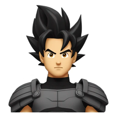 A Male Saiyan With Black Battle Armor And Hair Like Trunks Super Saiyan Grade 2 But Black Dragon Ball sticker