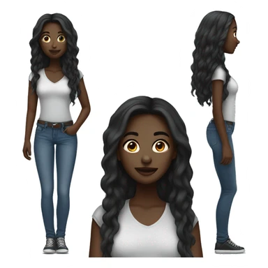 dark-skinned girl in jeans sticker