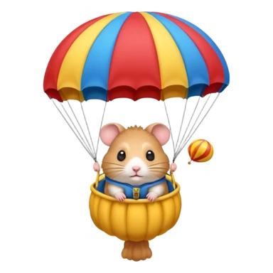 hamster riding parachute sticker