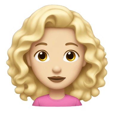girl sleeping white skin blonde hair pink lips wavy hair sticker