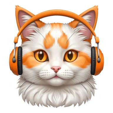 cat wearing headphones sticker