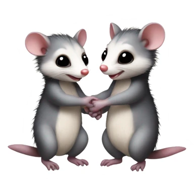 2 best friend Virginia opossums holding hands sticker