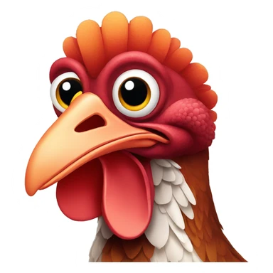 Red-haired cartoon turkey with big eyes sticker