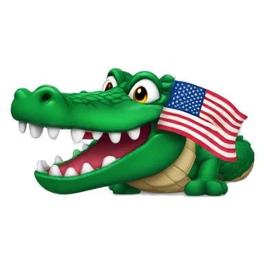 Gator with an American flag sticker