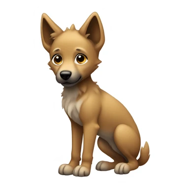 4 legs a light brown puppy-like wolf with black ears sticker